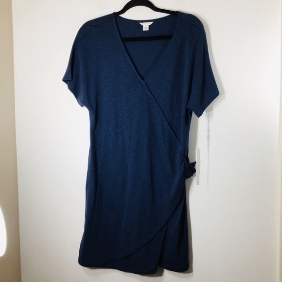 NWT Caslon XS Blue Wrap Dress - Picture 1 of 8